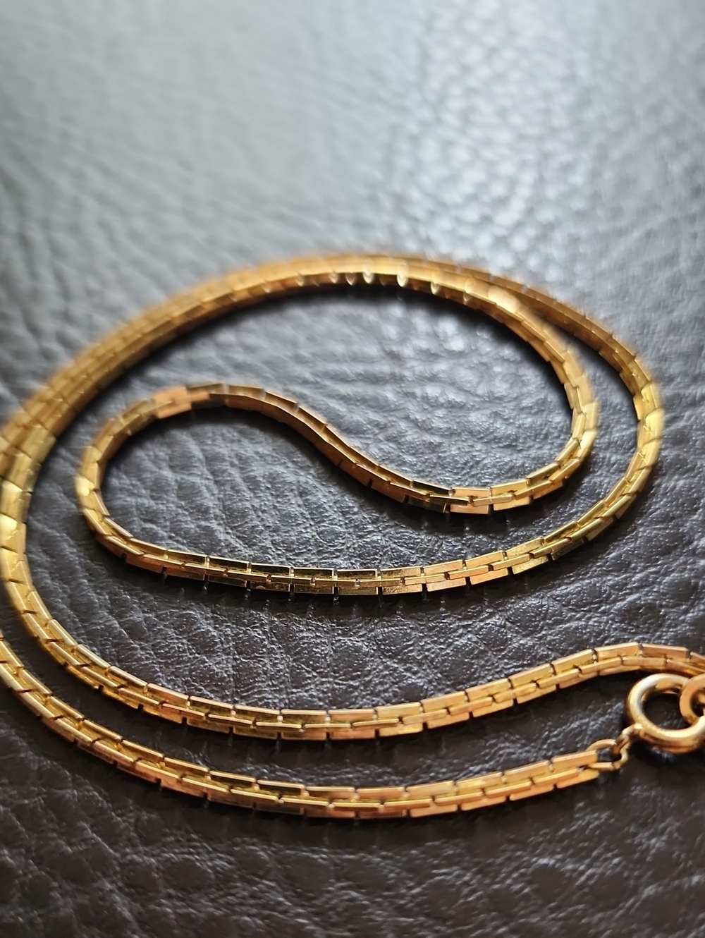 VTG Gold Box Link Necklace - Classic Women's Jewelry